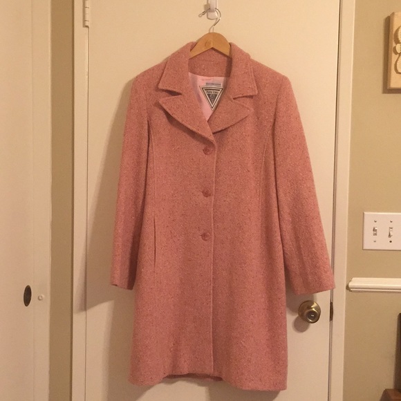 🎀 NWOT Pink Tweed Wool Coat Size= Medium or 8 - Picture 1 of 8